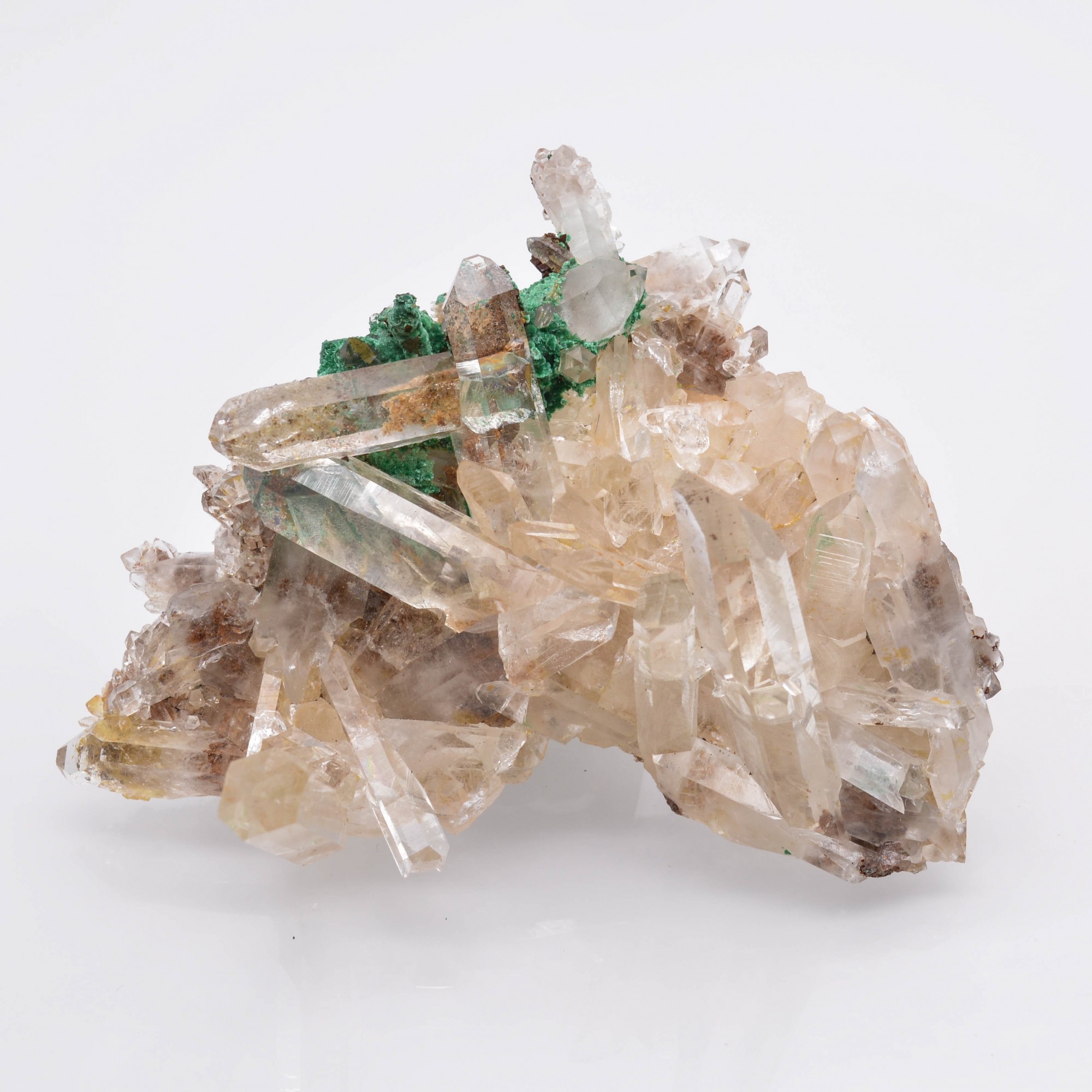 Quartz and malachite - Mine à Giraud, Isère, France