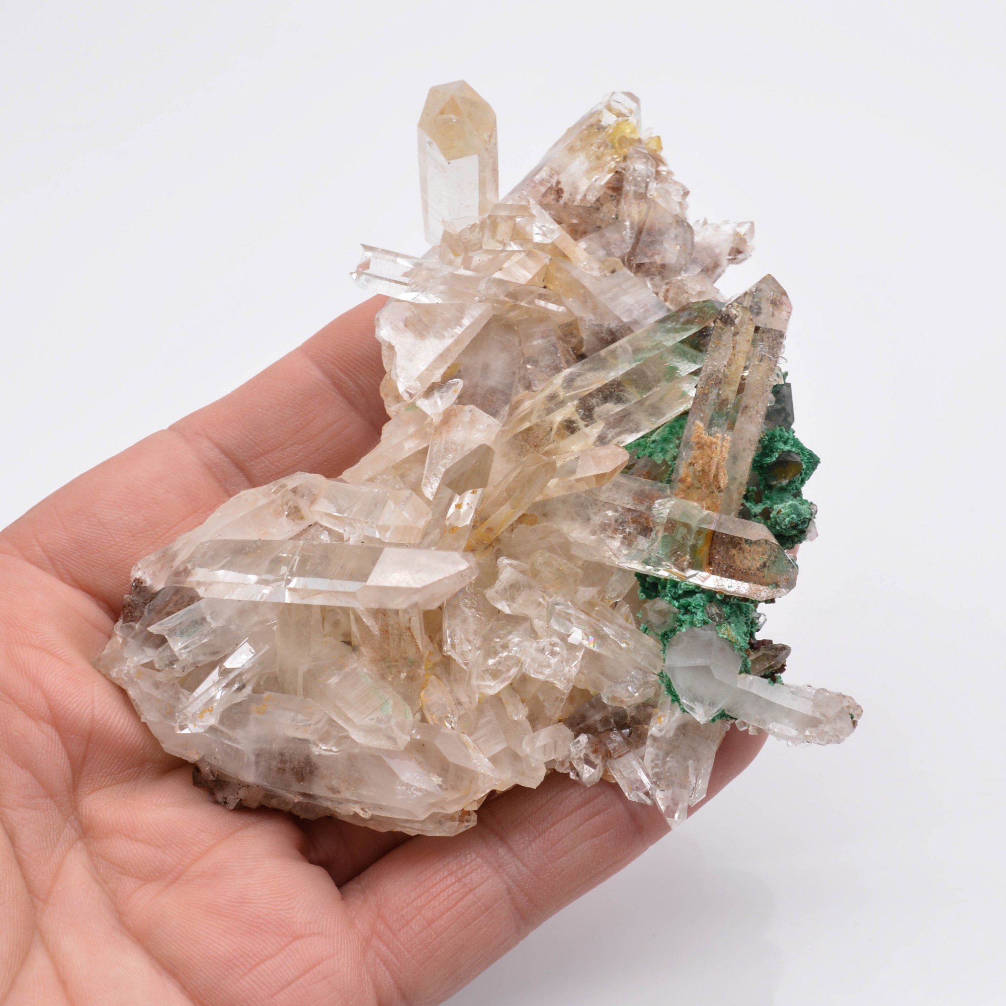 Quartz and malachite - Mine à Giraud, Isère, France