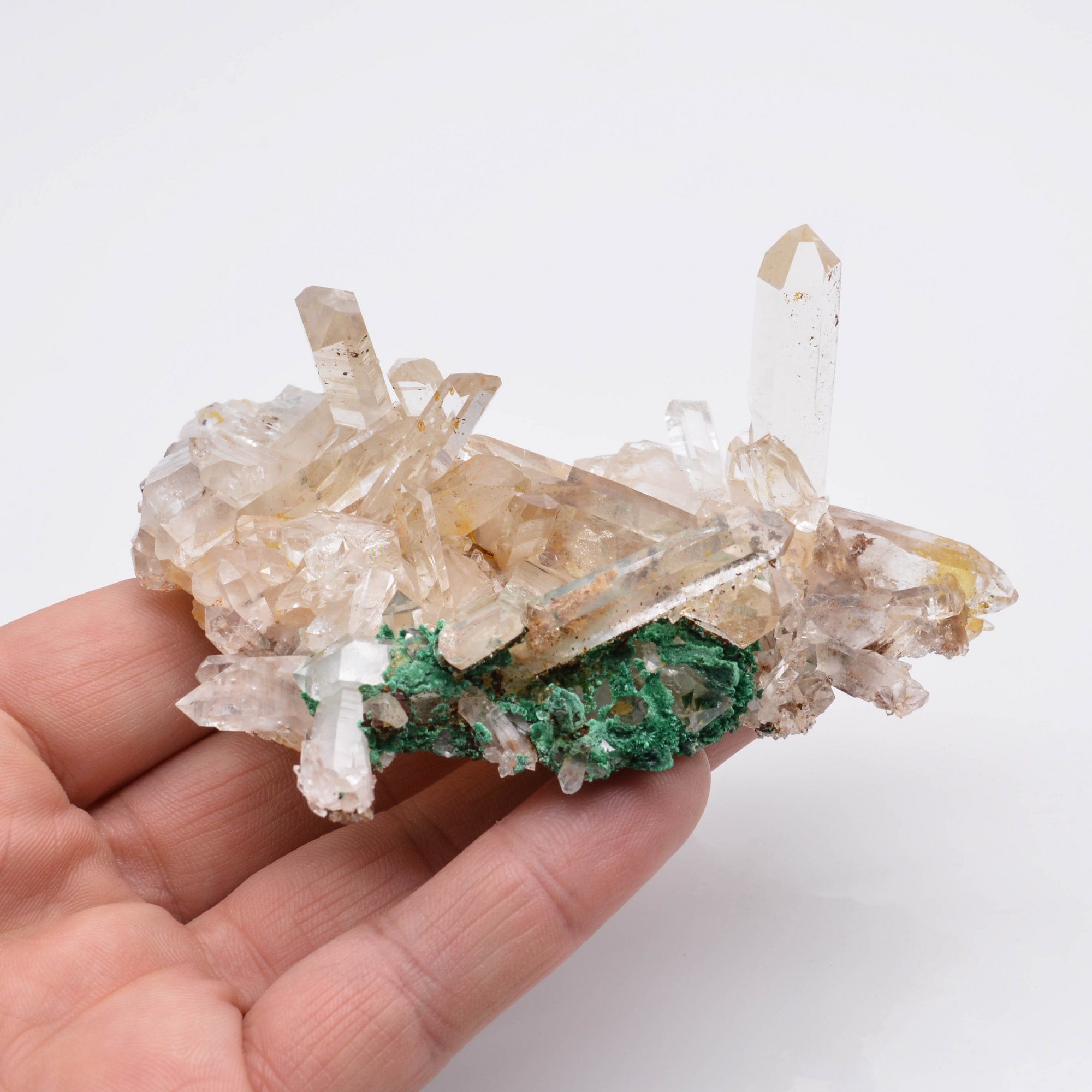 Quartz and malachite - Mine à Giraud, Isère, France