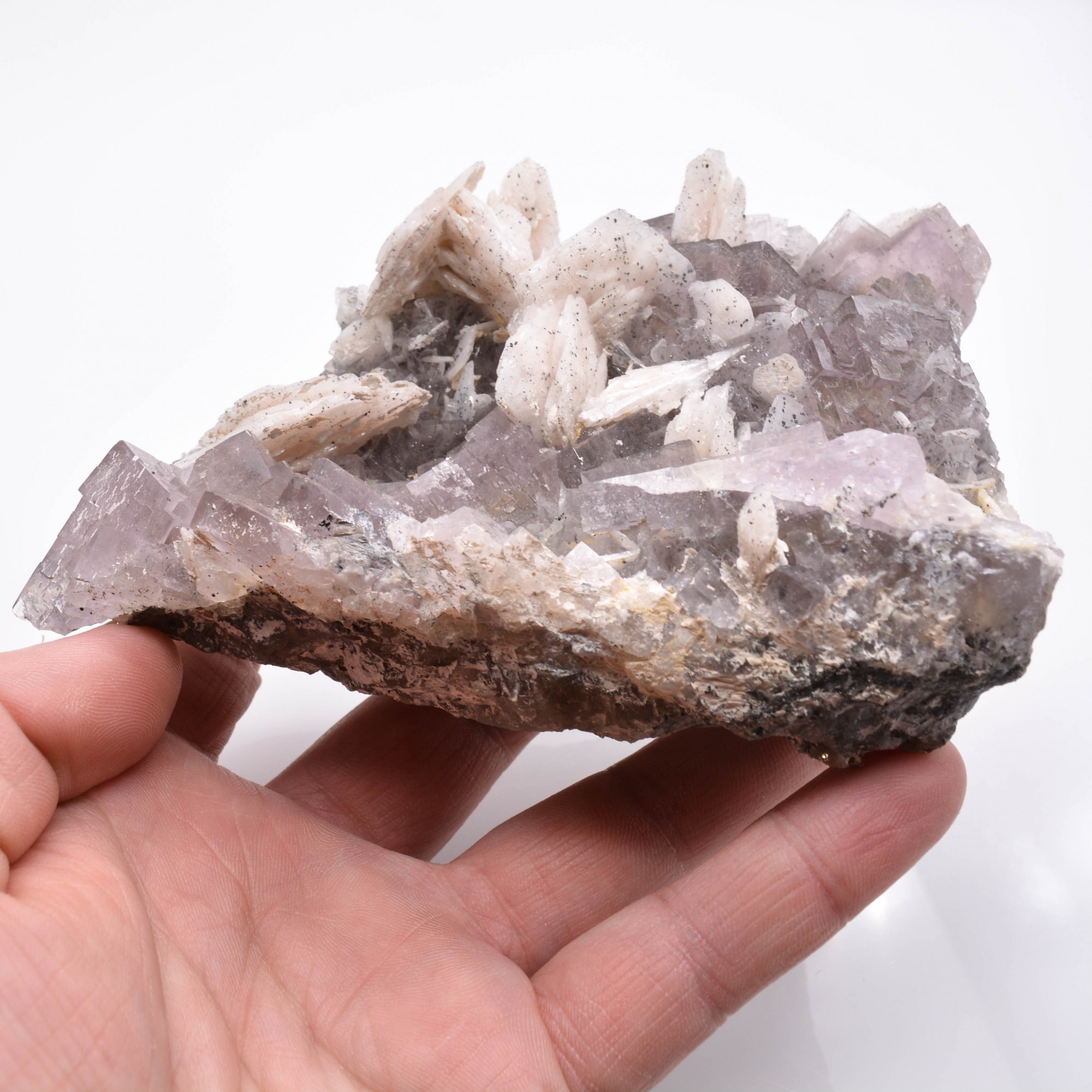 Fluorite and barite - Rossignol mine, Chaillac, Indre, France