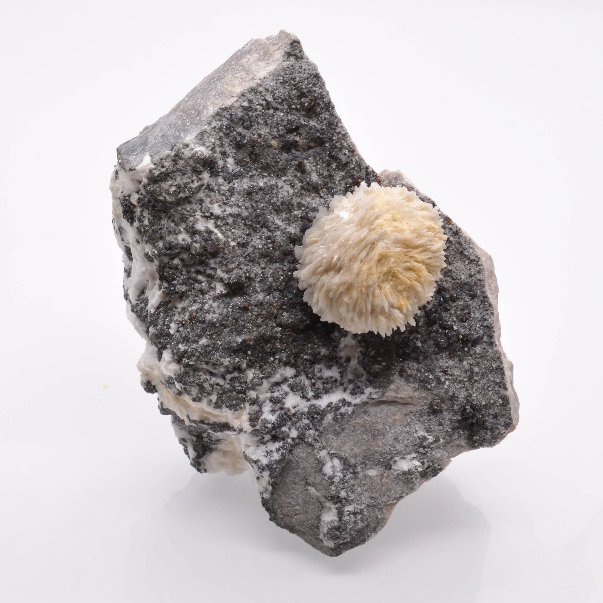 Barite " pompon " - Les Malines mine, Saint-Laurent-le-Minier, Gard, France