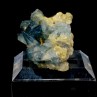 Blue apatite on cleavelandite, Golconda Mine, Minas Gerais, Brazil