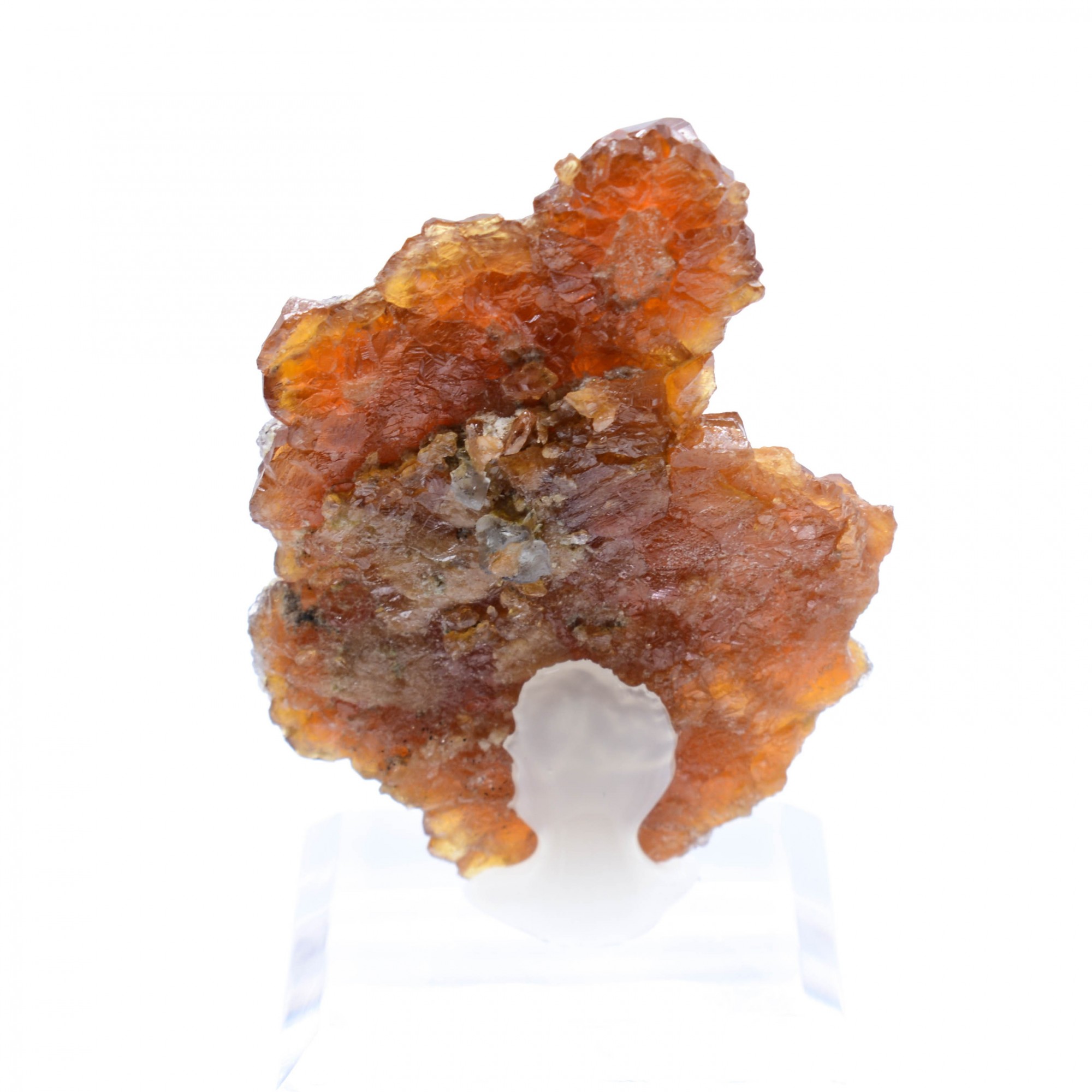 Spessartite garnet and hyalite opal - Wushan mine, Tongbei, China