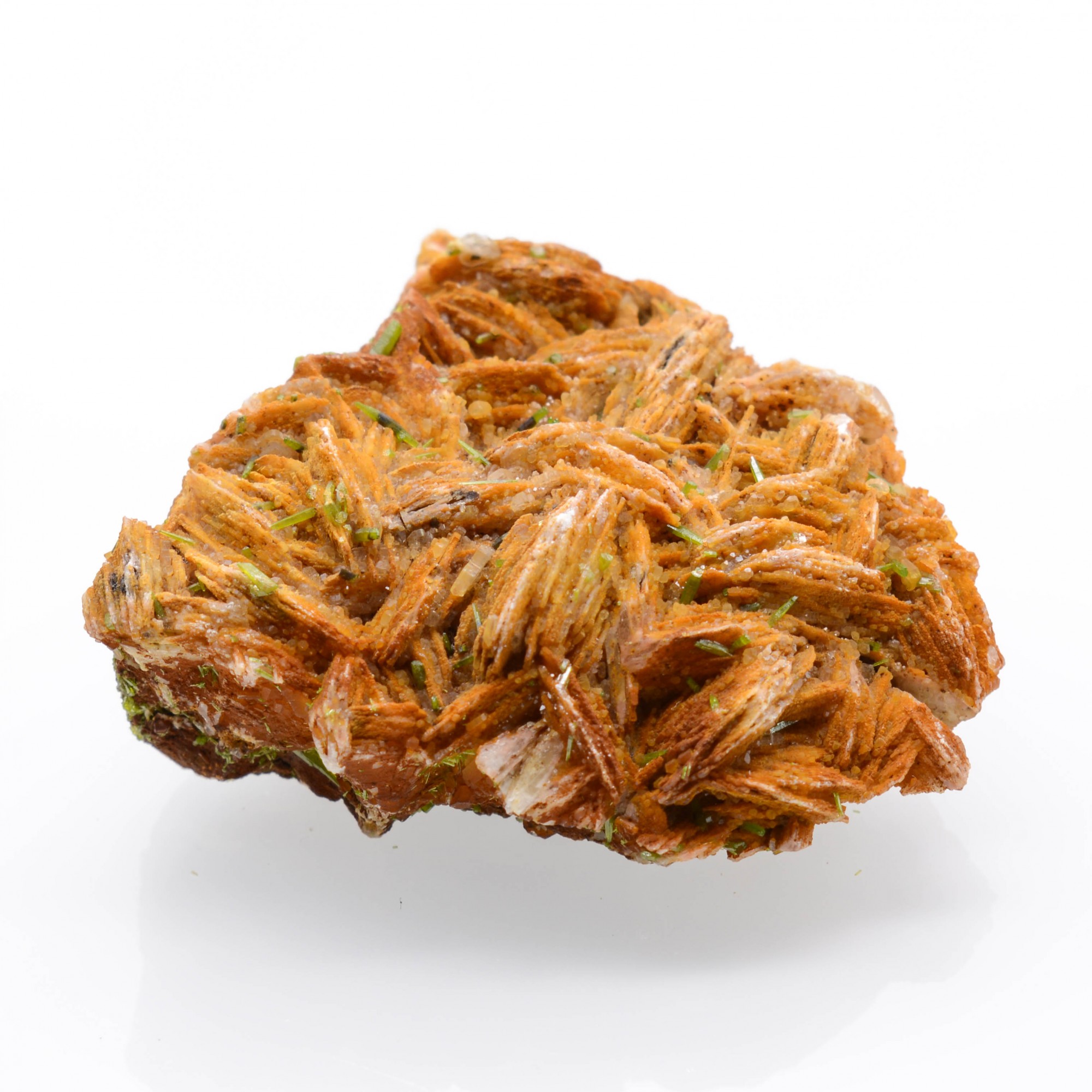 Pyromorphite on barite - Chaillac, Indre, France