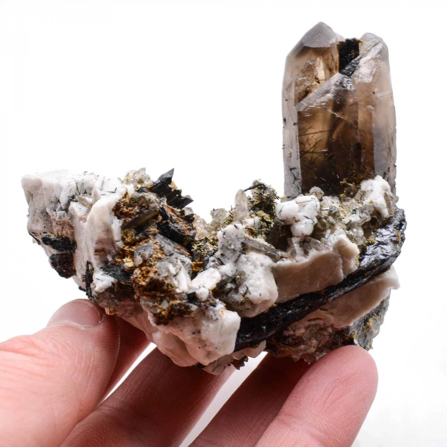 Smoky quartz, arfvedsonite and feldspath - Malosa mounts, Zomba, Malawi