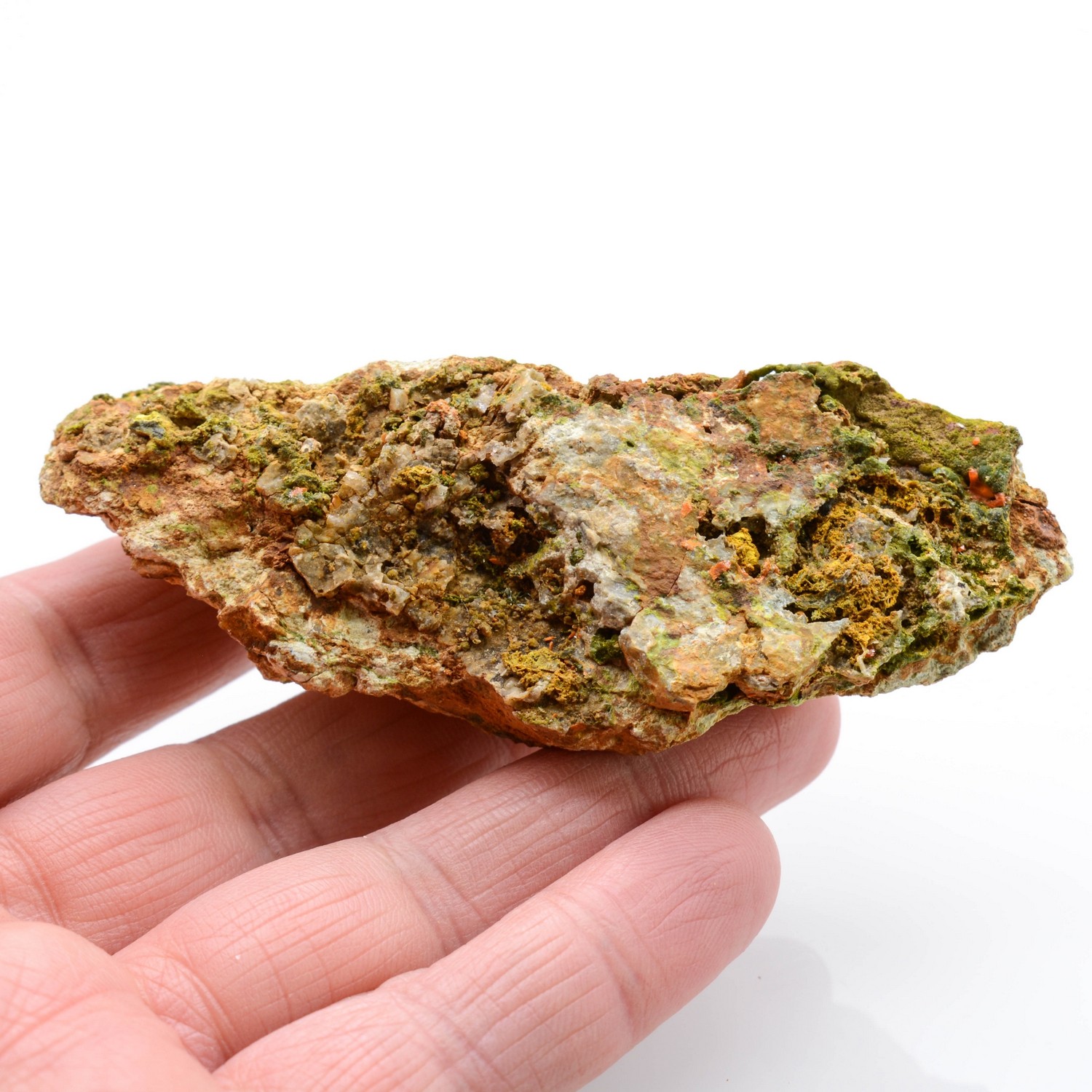 Pyromorphite et crocoïte - Filon du cantonnier, Nontron, Dordogne, France