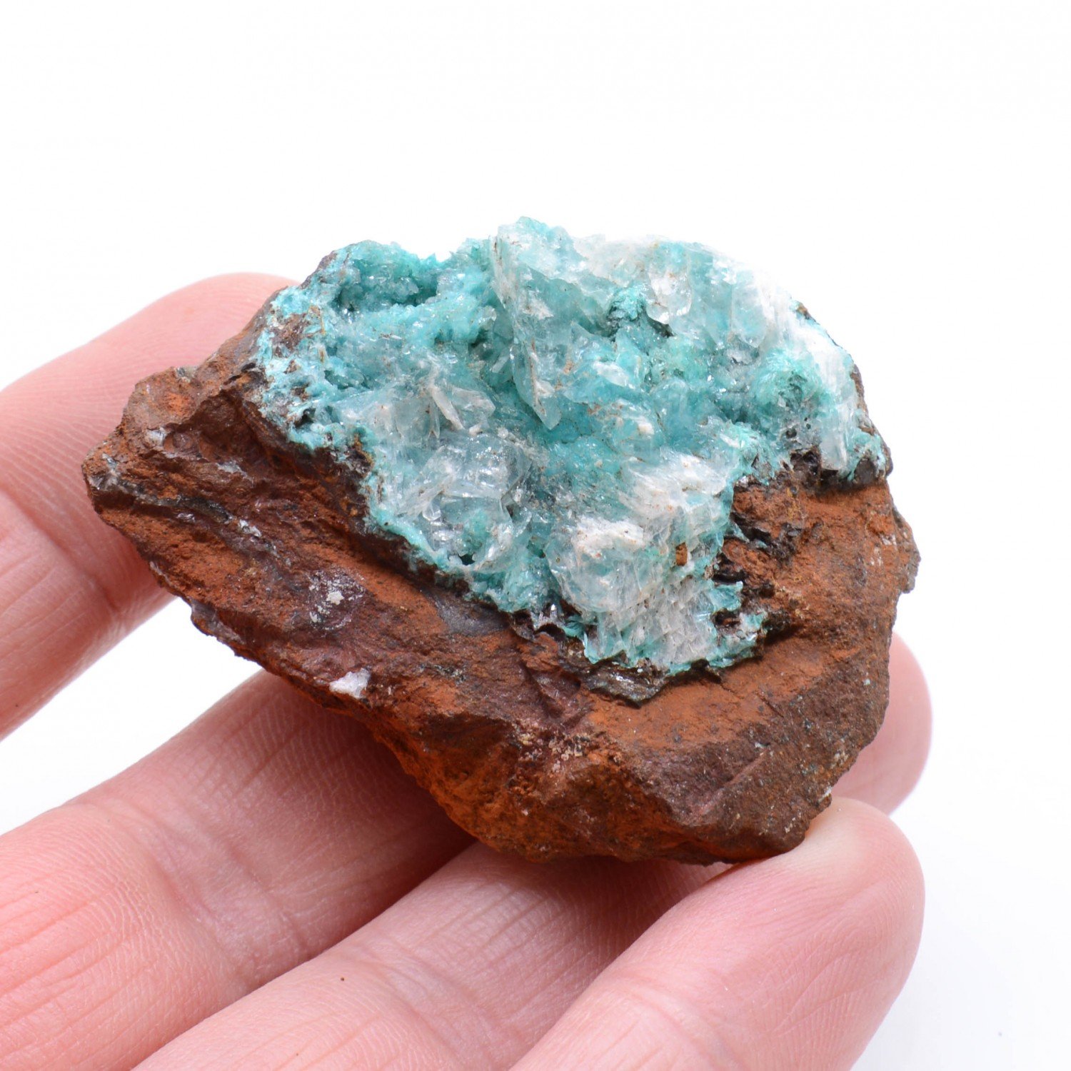 Aurichalcite et calcite - Mine Ojuela, Mapimi, Durango, Mexique