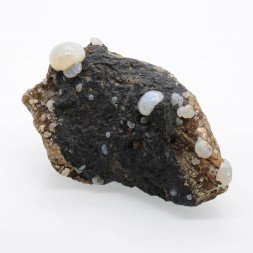 Lussatite sur bitume - Dallet, Puy-de-Dôme, France