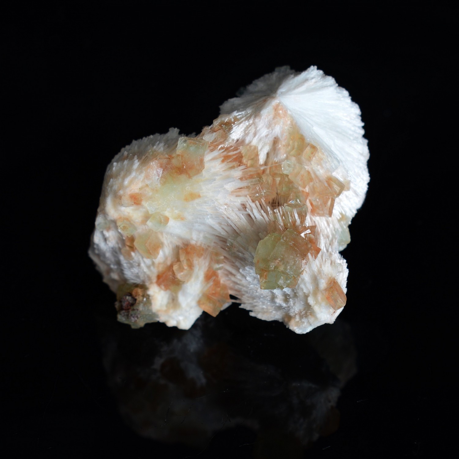 Apophyllite on mordenite - Nashik district, Maharashtra, India