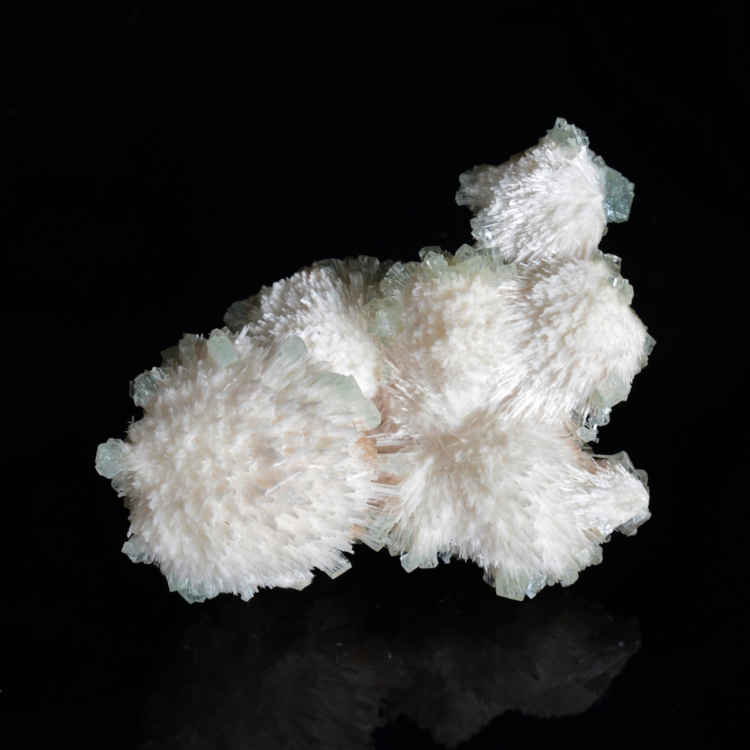 Apophyllite on mordenite - Nashik district, Maharashtra, India