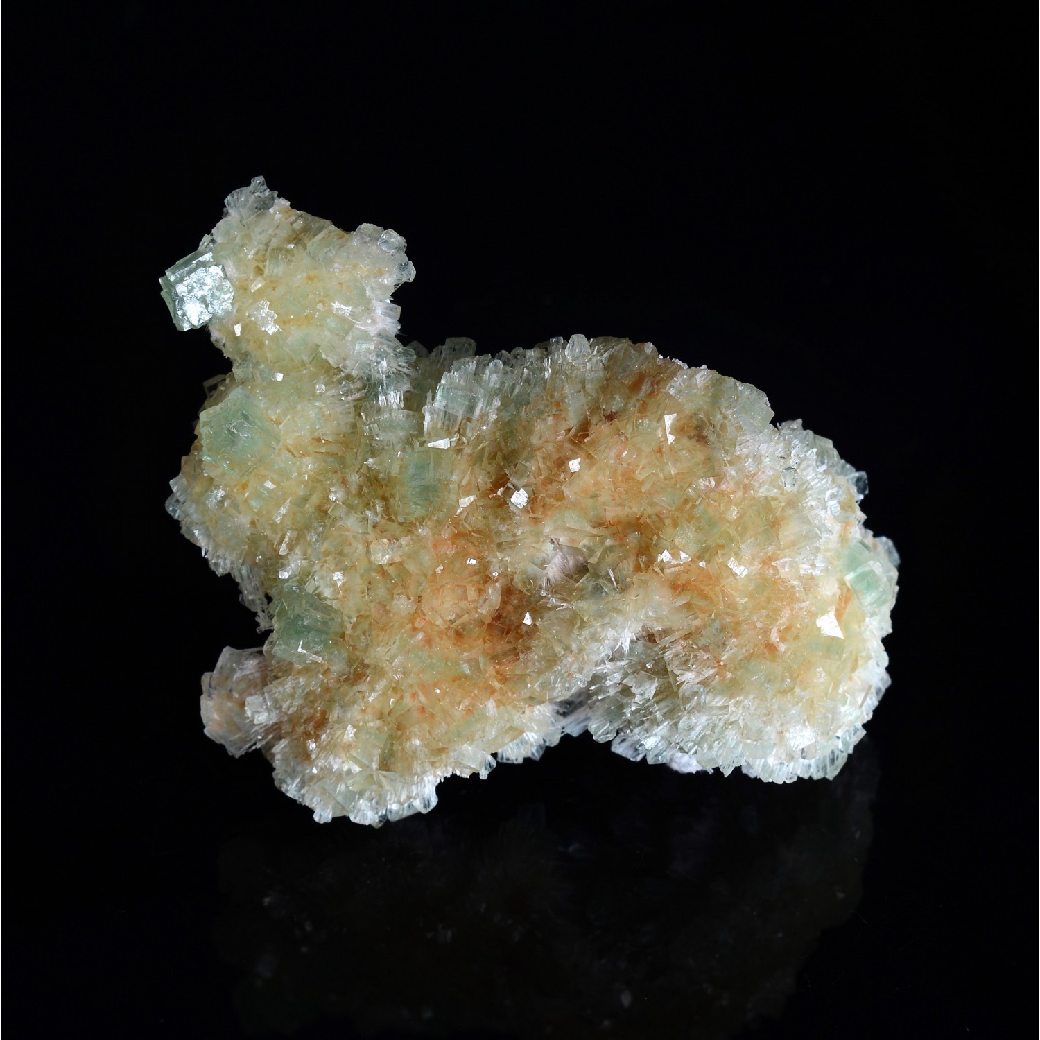 Apophyllite on mordenite - Nashik district, Maharashtra, India