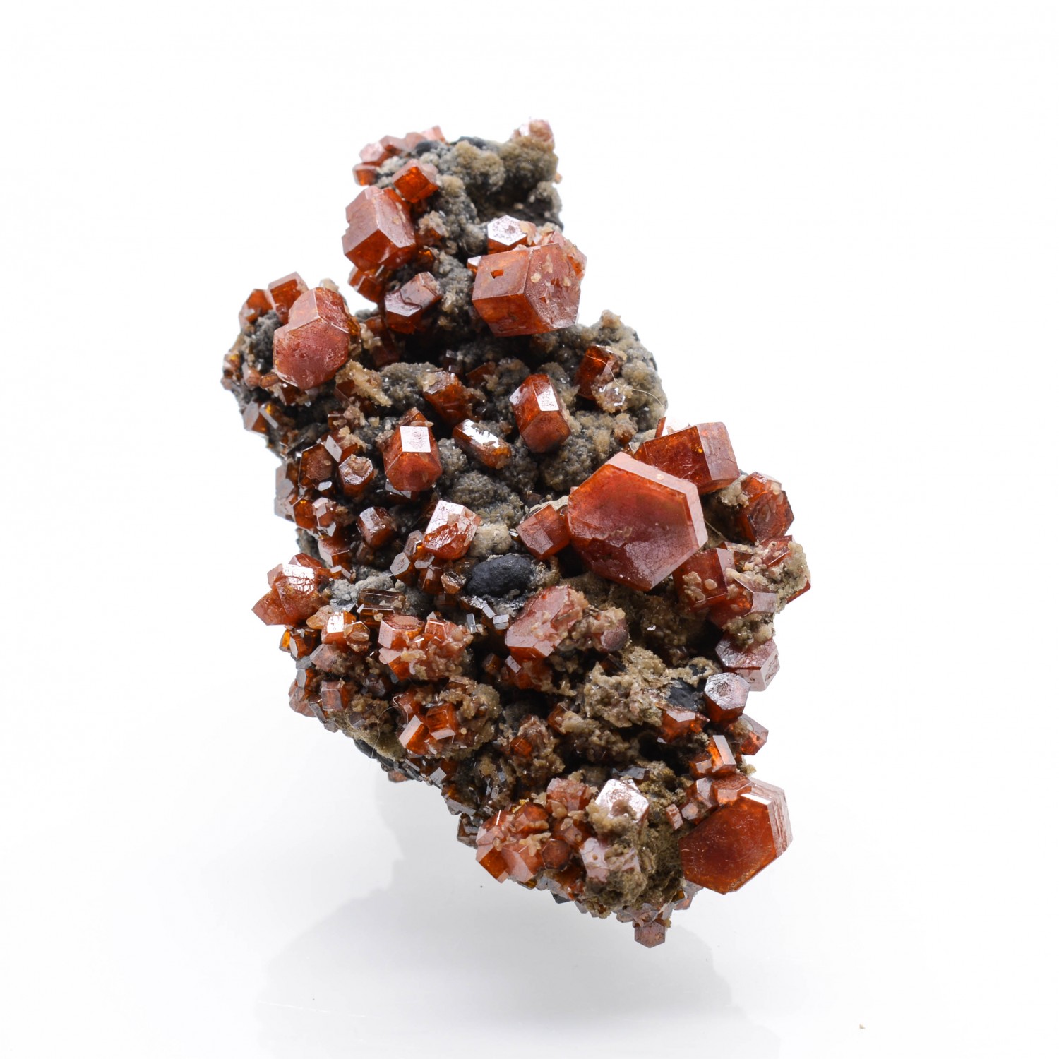 Vanadinite sur goethite - Taouz, Maroc