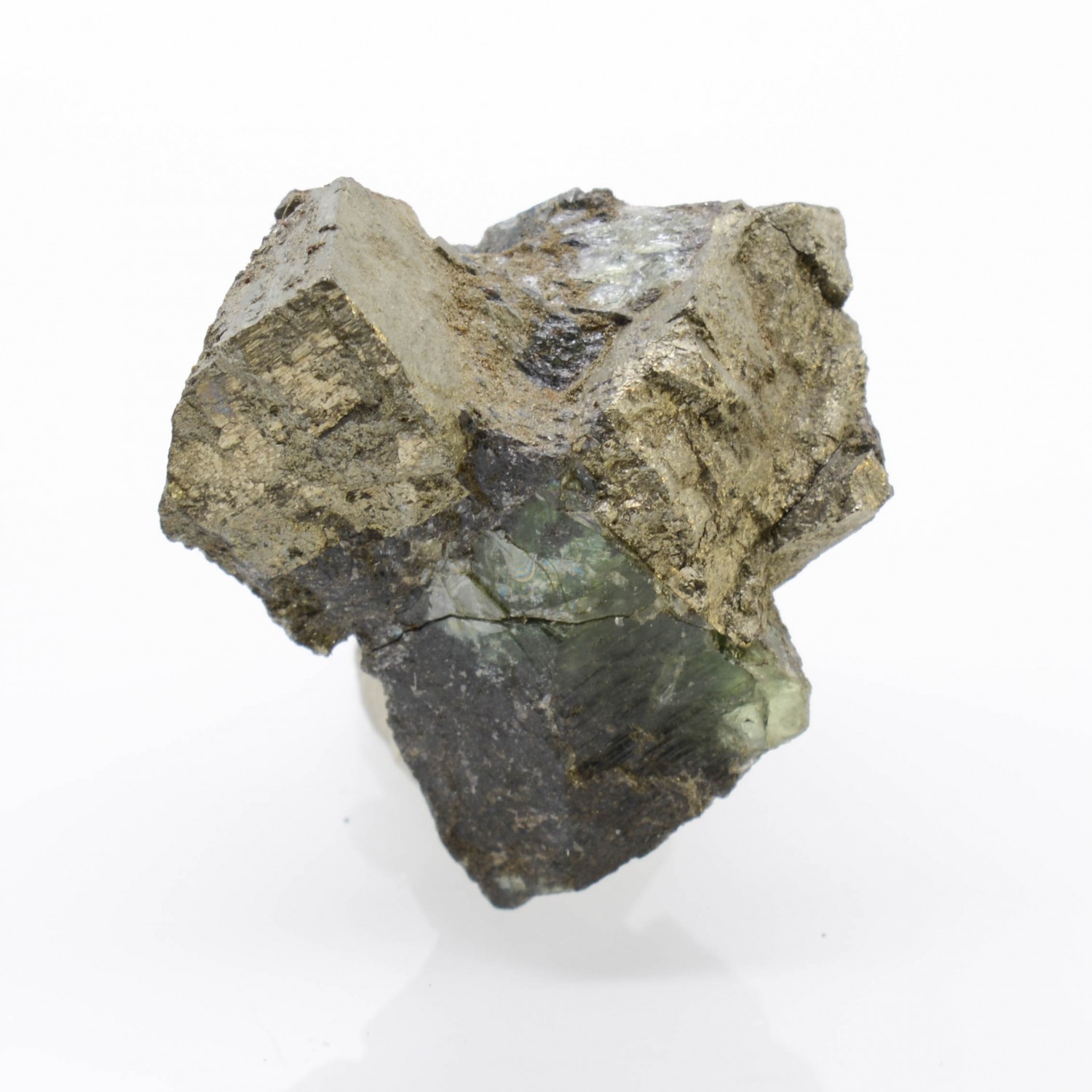 Ludlamite et pyrite - Mine de Salsigne, Aude, France