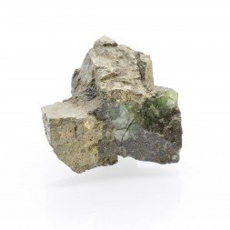 Ludlamite and pyrite - Salsigne mine, Aude, France