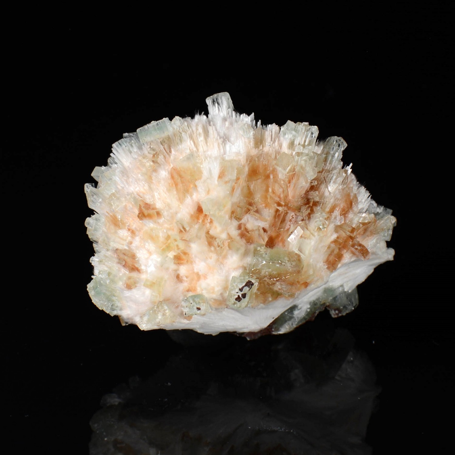 Apophyllite on mordenite - Nashik district, Maharashtra, India