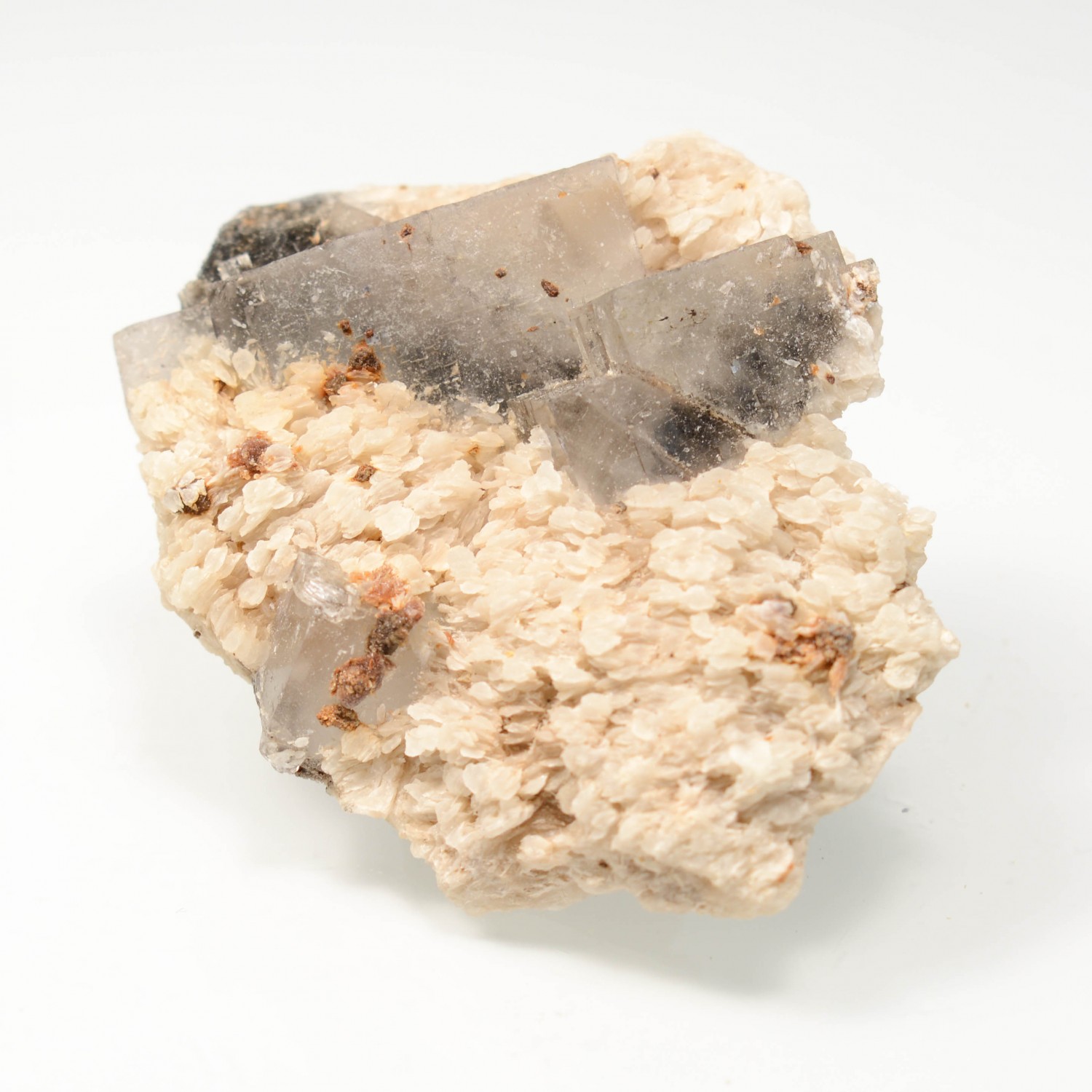 Fluorine et calcite sur barytine - Hammam Jedidi, Zaghouan, Tunisie