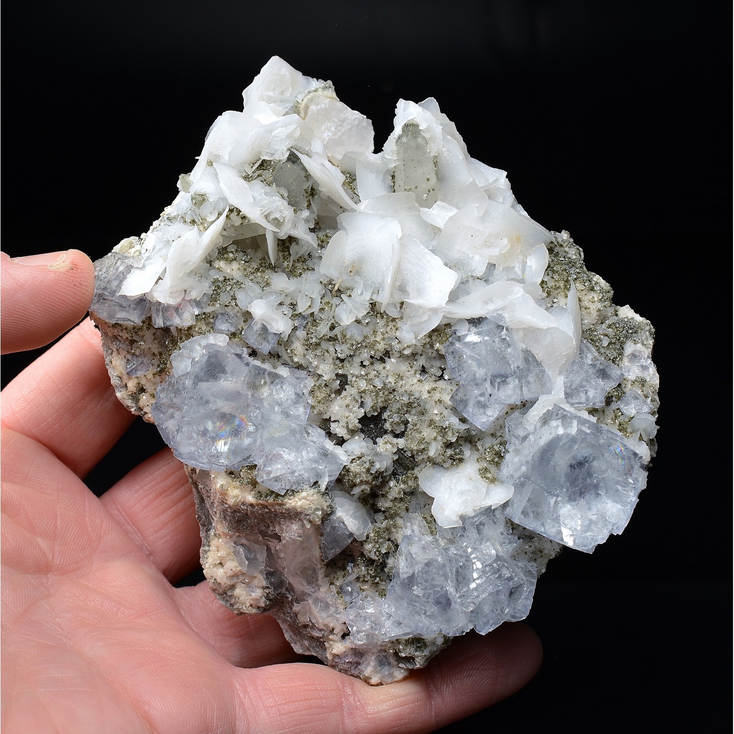 Fluorine, calcite, quartz - Yaogangxian, Chine