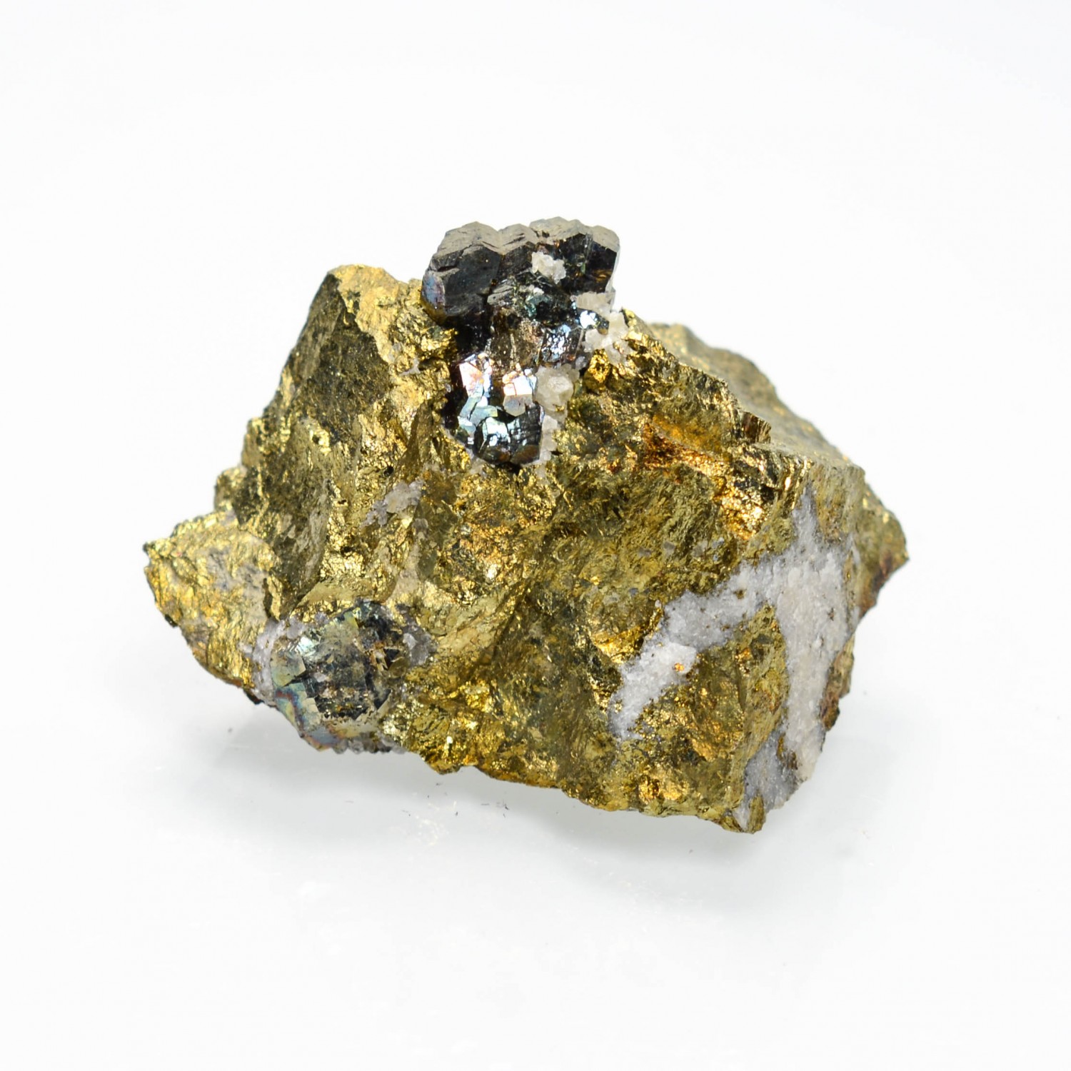 Pyrite on chalcopyrite - Laguépie, Tarn-et-Garonne, France