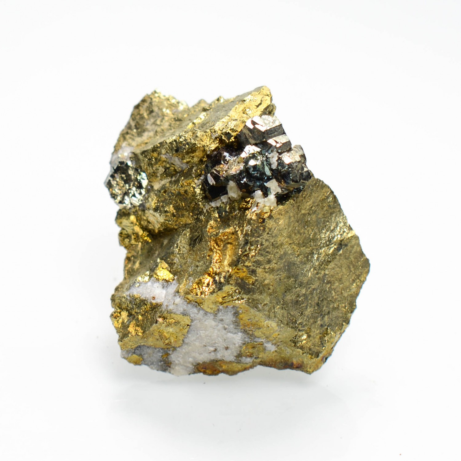 Pyrite sur chalcopyrite - Laguépie, Tarn-et-Garonne, France