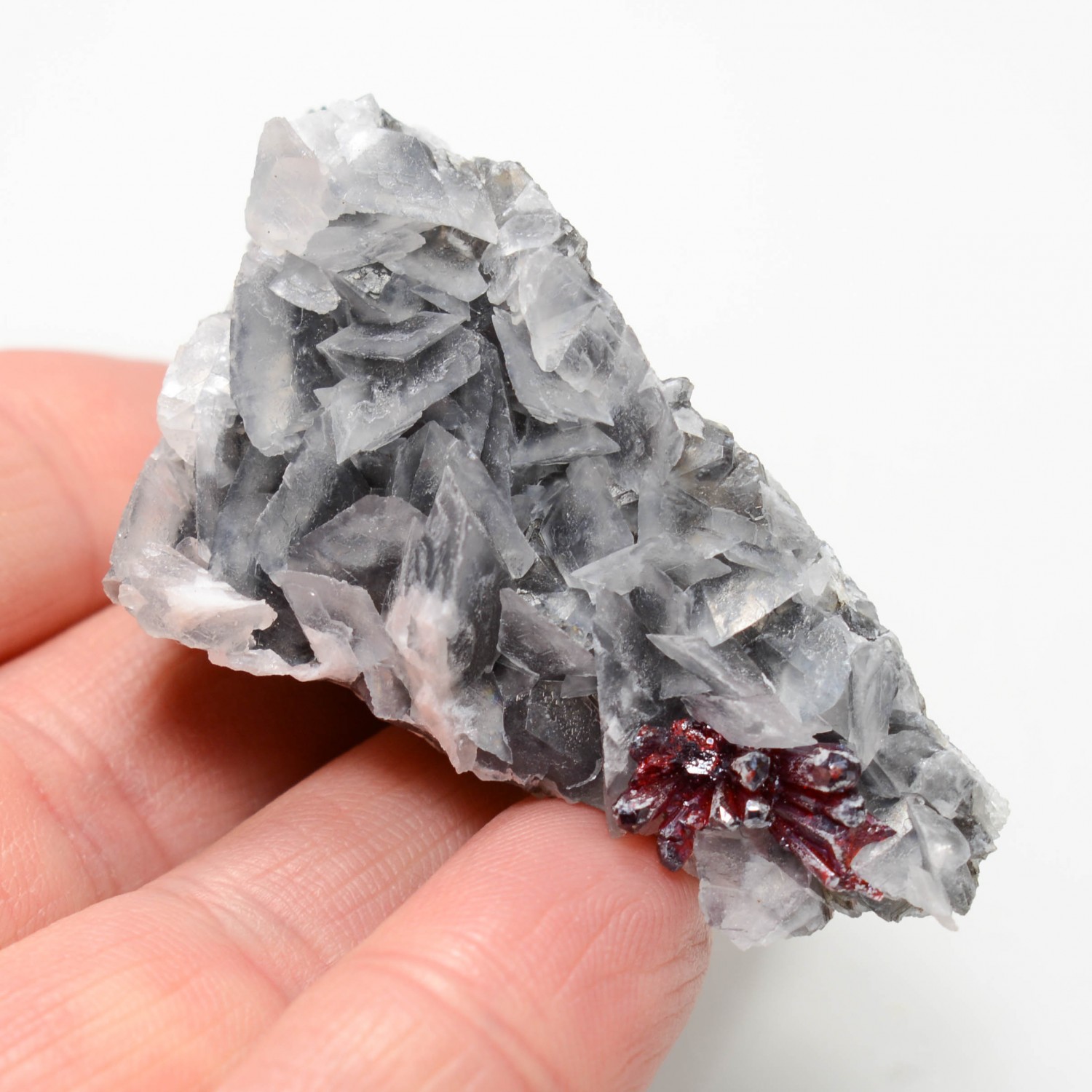 Proustite et calcite - Mine d'Imiter, Région de Drâa-Tafilalet, Maroc