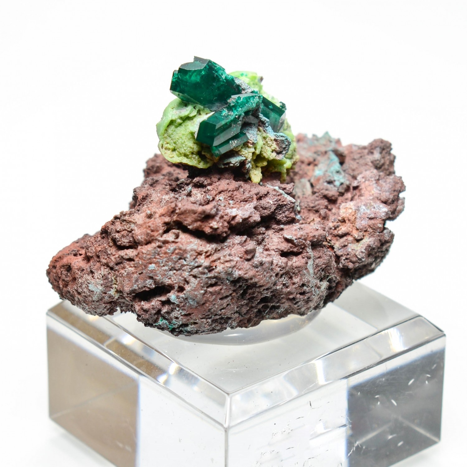 Dioptase et phosphohedyphane - Mindouli, Congo