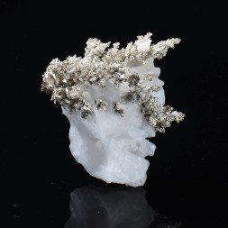 Native silver on calcite - Bouismas mine, Bou-Azzer, Morocco