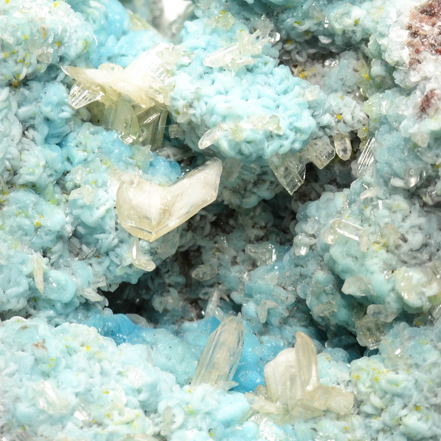 Cerussite on hemimorphite - Mfouati, Bouenza Department, DR Congo