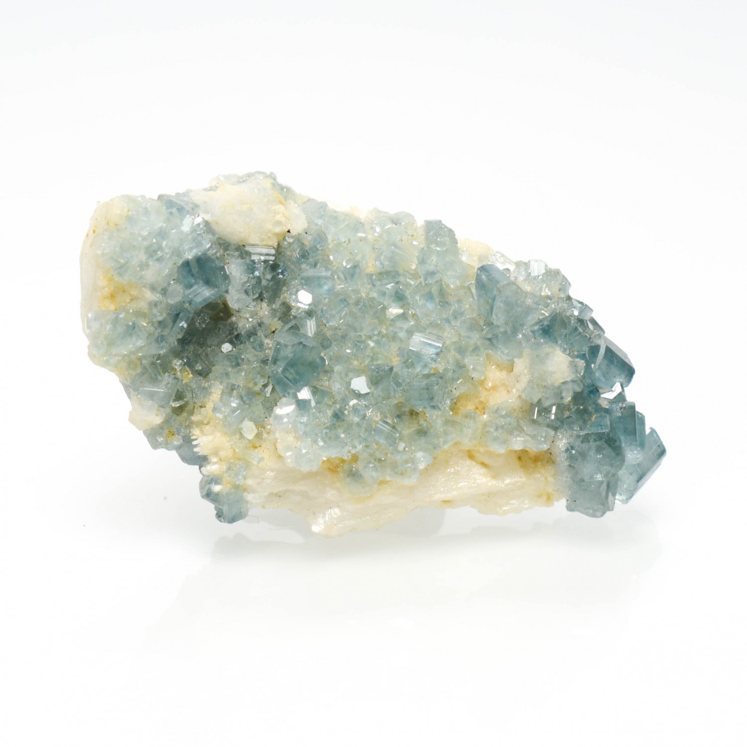 Blue apatite and cleavelandite - Golconda mine, Minas Gerais, Brazil