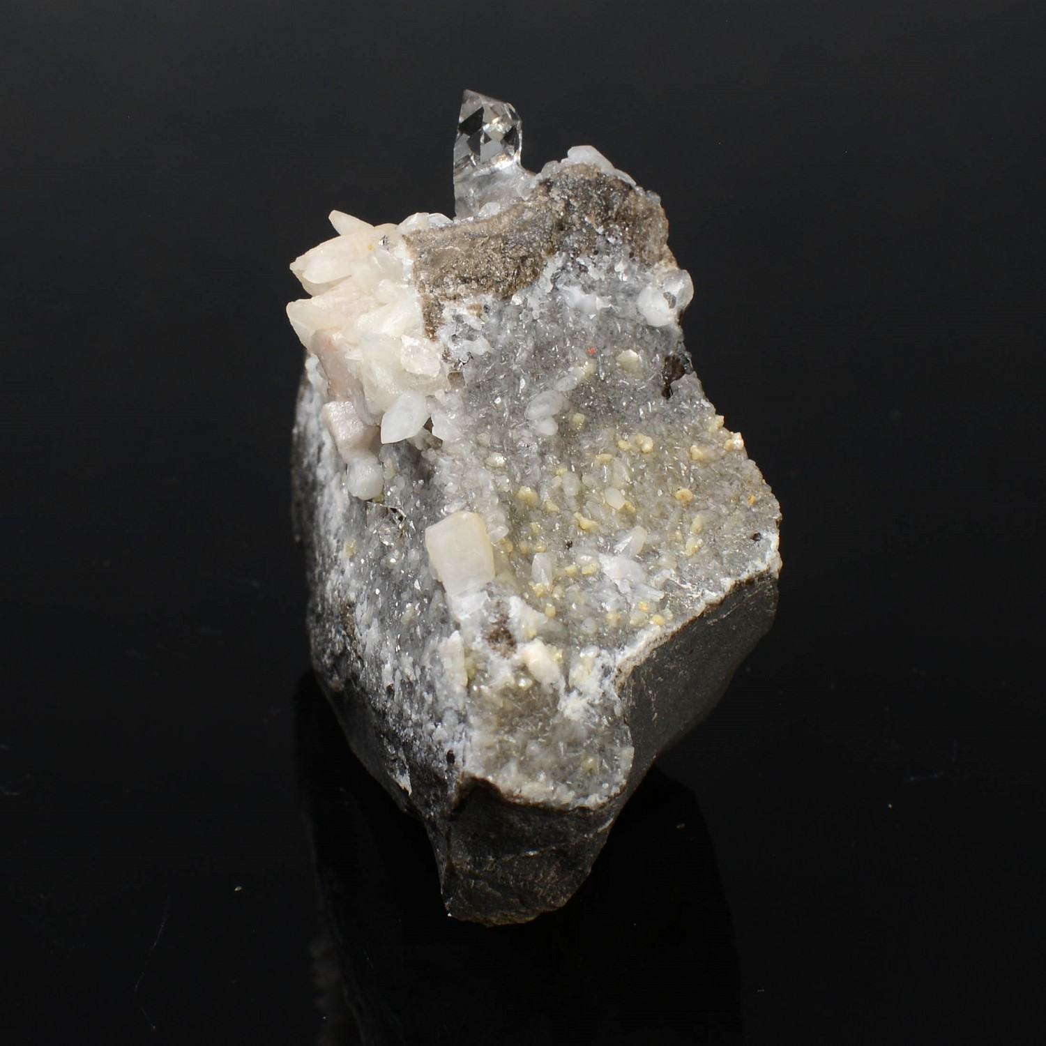 Quartz « diamant », calcite et dolomite - Laragne-Montéglin, Hautes-Alpes, France