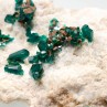 Dioptase on quartz - Sanda, Mindouli, Congo