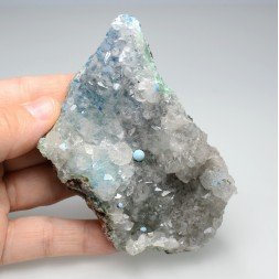 Shattuckite on quartz - Katanga, DR Congo