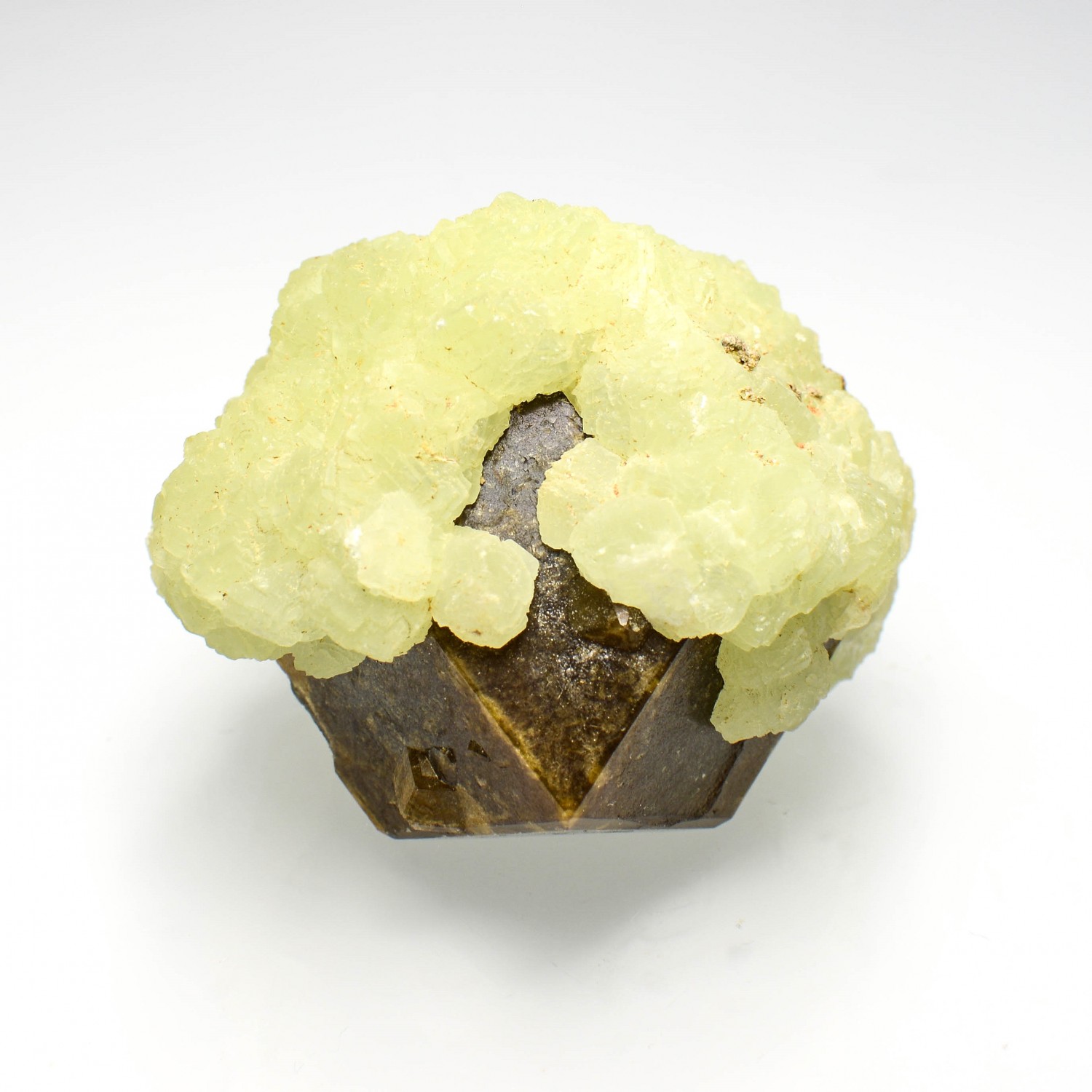 Prehnite sur grenat (var. andradite) - Région de Kayes, Mali