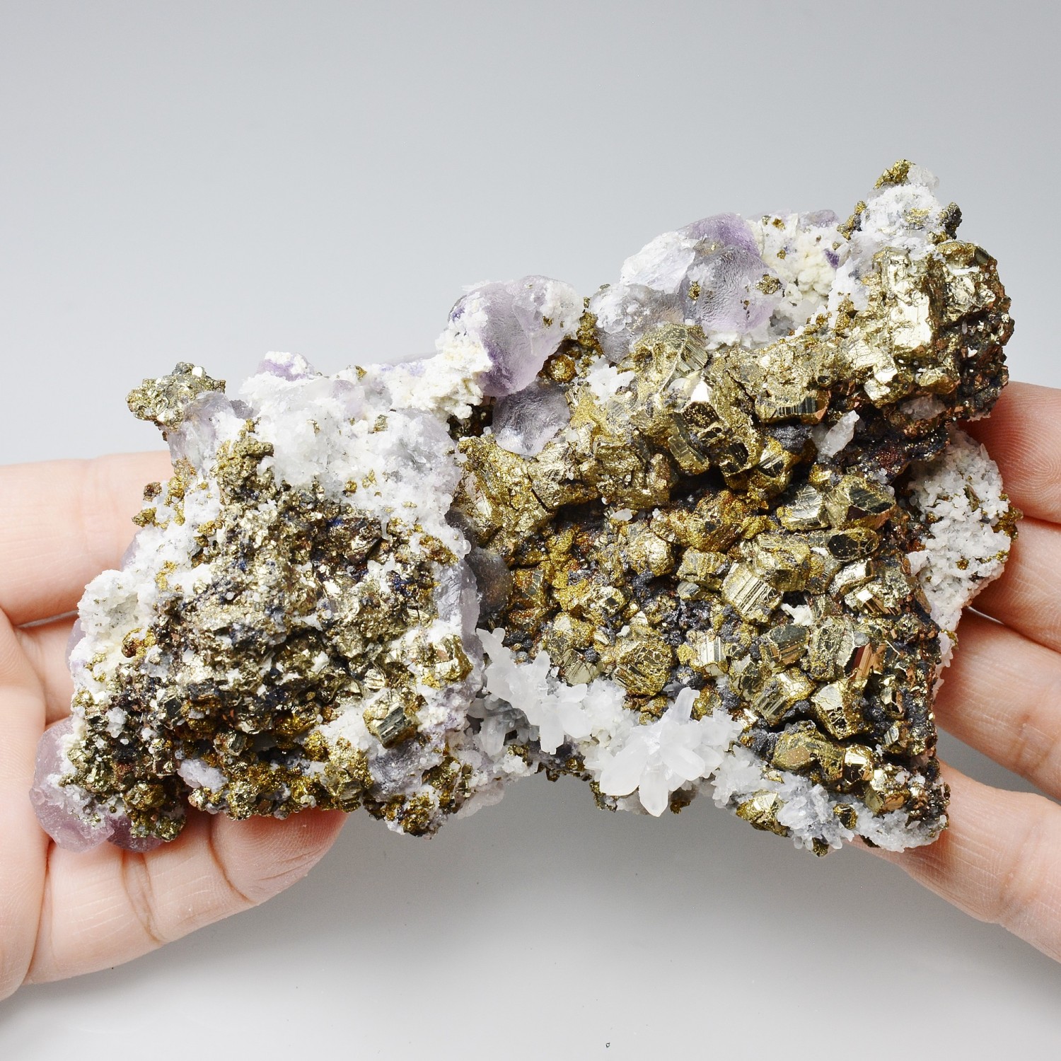 Fluorite and pyrite - Huaron mine, Peru