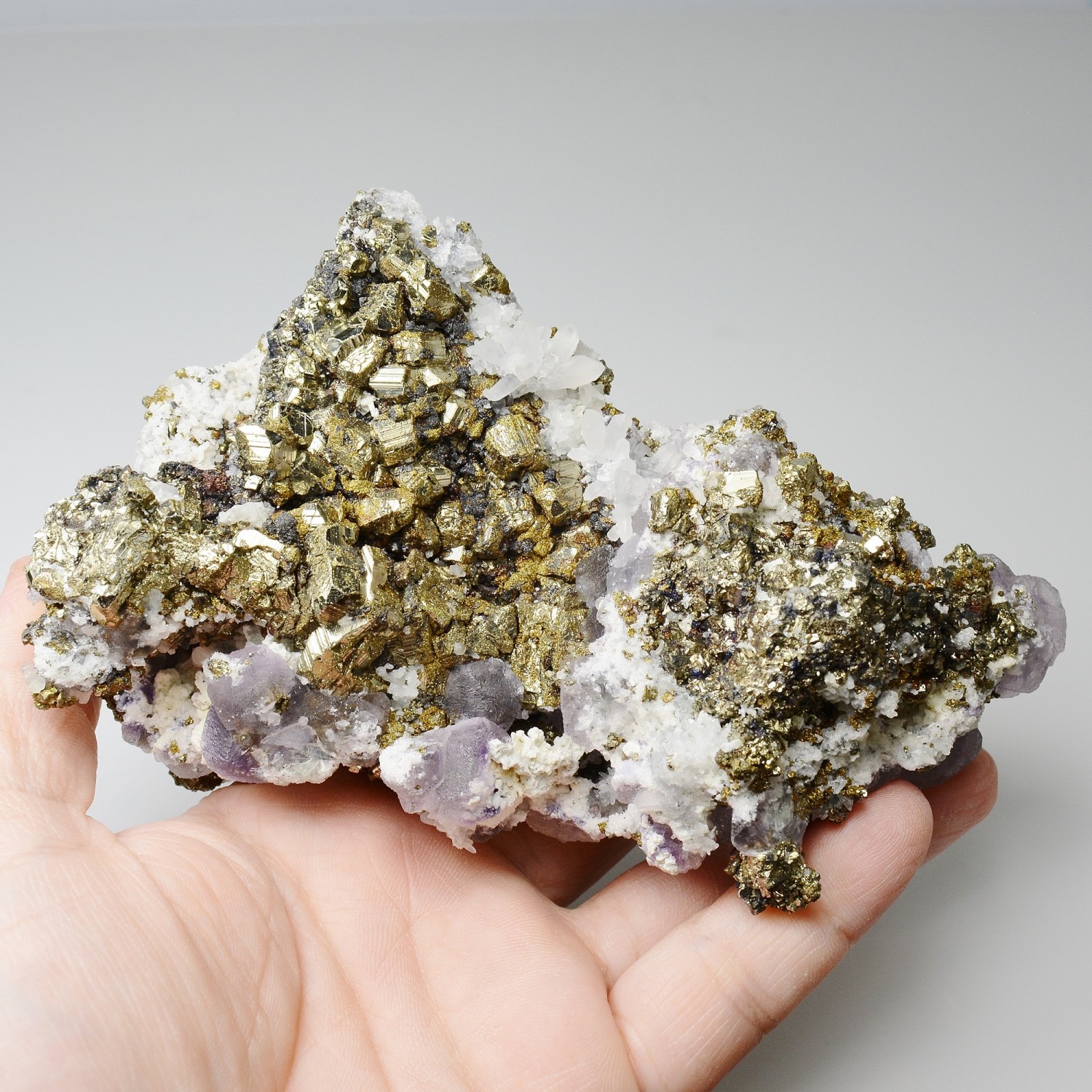 Fluorite and pyrite - Huaron mine, Peru