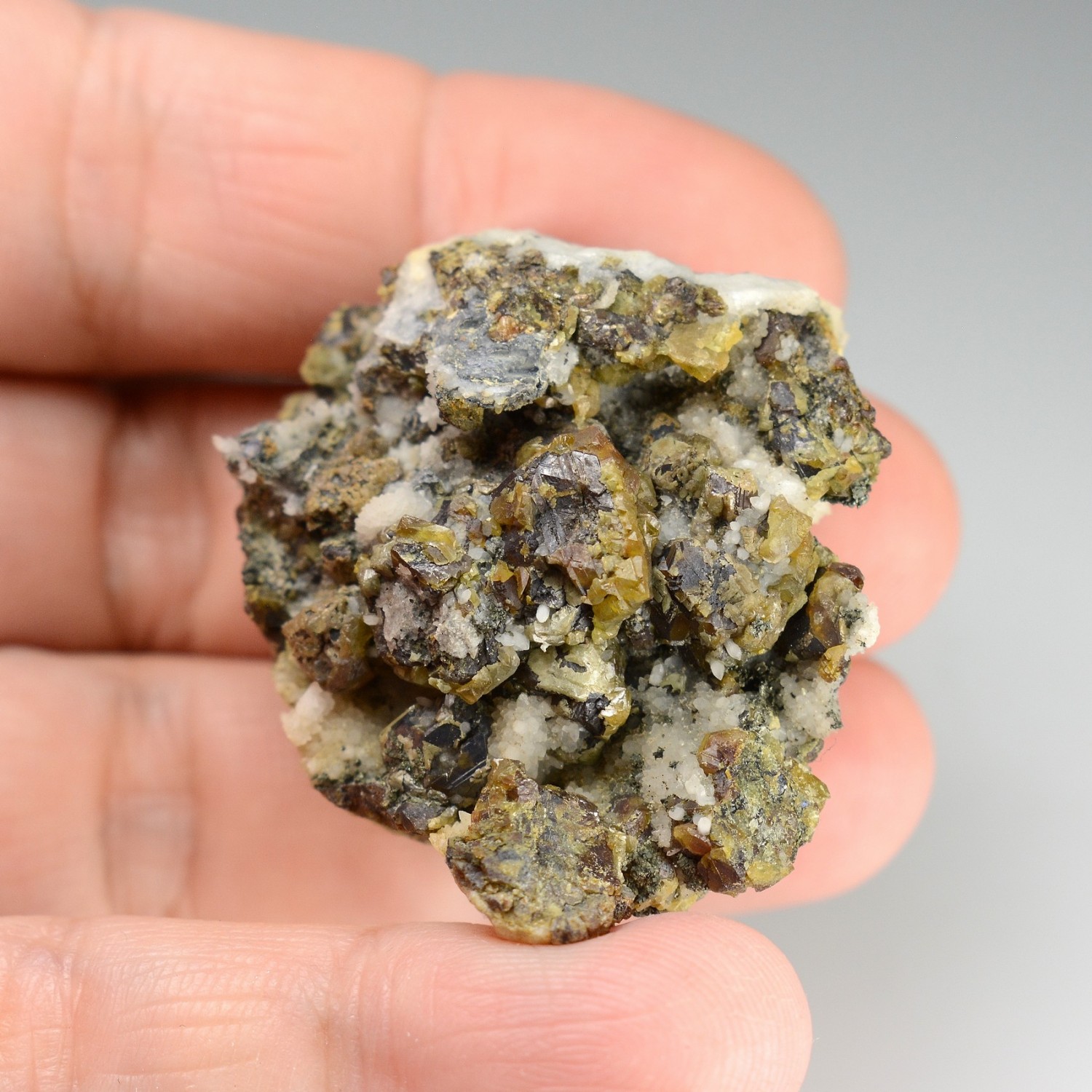 Sphalerite and quartz - Saint-Nicolas mine, Steinbach, Haut-Rhin, France