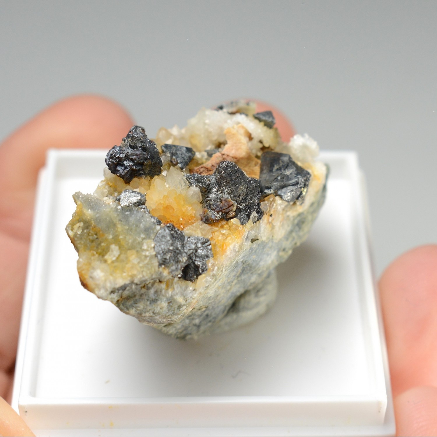 Tetrahedrite and quartz - Saint-Pierre mine, Sainte-Marie-aux-Mines, Haut-Rhin, France