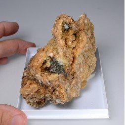 Calcite, ankerite and chalcopyrite - Top of the Saint-Jacques vein, Neuenberg, Sainte-Marie-aux-Mines, Haut-Rhin, France