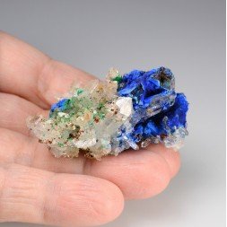 Azurite psm tetrahedrite & quartz- Mine at Giraud (La Gardette), Isère, France.