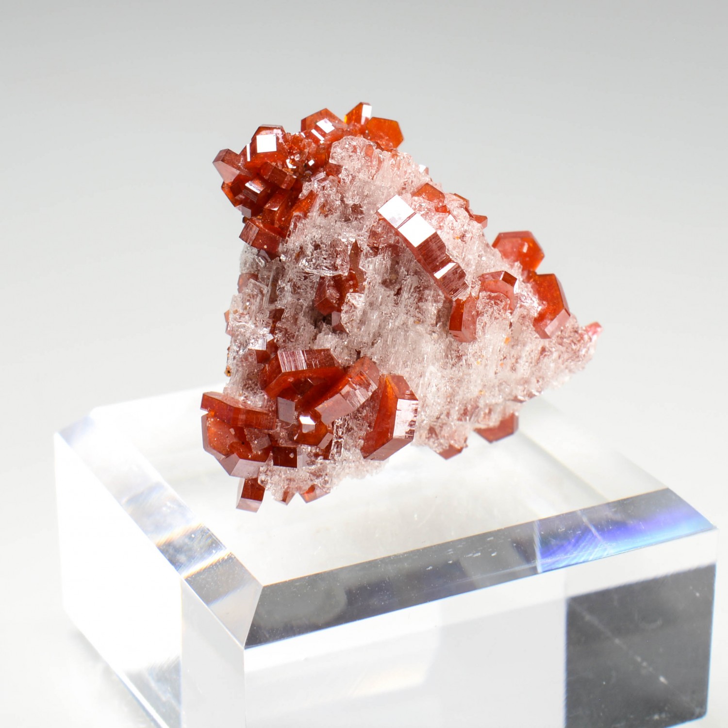 Vanadinite and gypsum - Mibladen mining district, Morocco