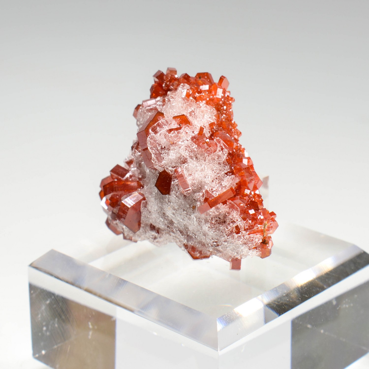 Vanadinite and gypsum - Mibladen mining district, Morocco