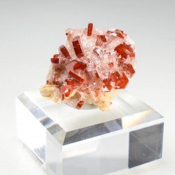 Vanadinite and gypsum - Mibladen mining district, Morocco