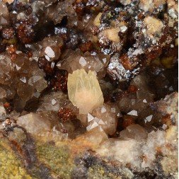 Calcite, siderite and quartz - Laguépie, Tarn-et-Garonne, France.