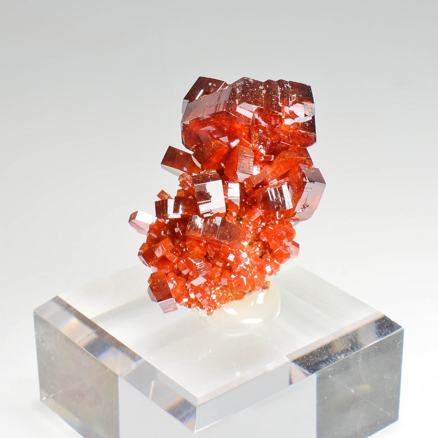 Vanadinite sur barytine - District minier de Mibladen, Maroc