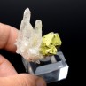 Stolzite on scheelite, and quartz - Quiruvilca Mine, Santiago de Chuco, Peru