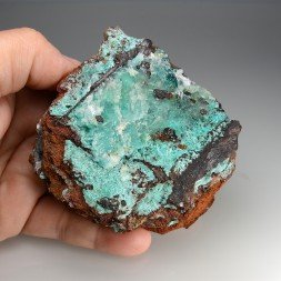 Aurichalcite and calcite - Ojuela Mine, Mapimi, Durango, Mexico