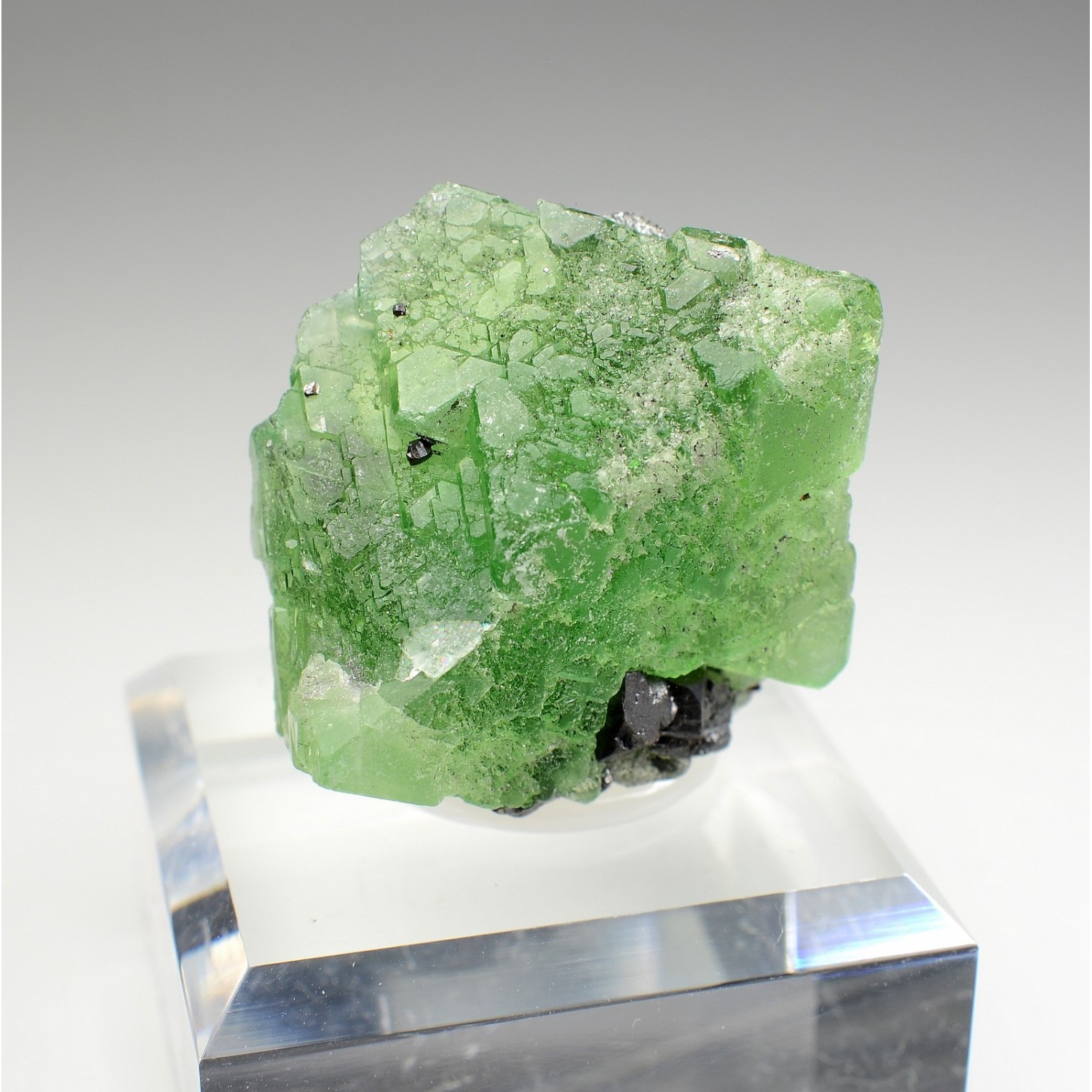 Green fluorite and sphalerite - Milpo mine, Atococha, La Libertad, Peru