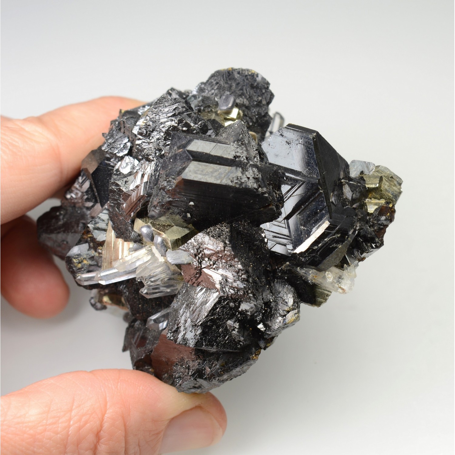 Sphalerite, pyrite and quartz - Huaron Mine, Pasco Province, Peru