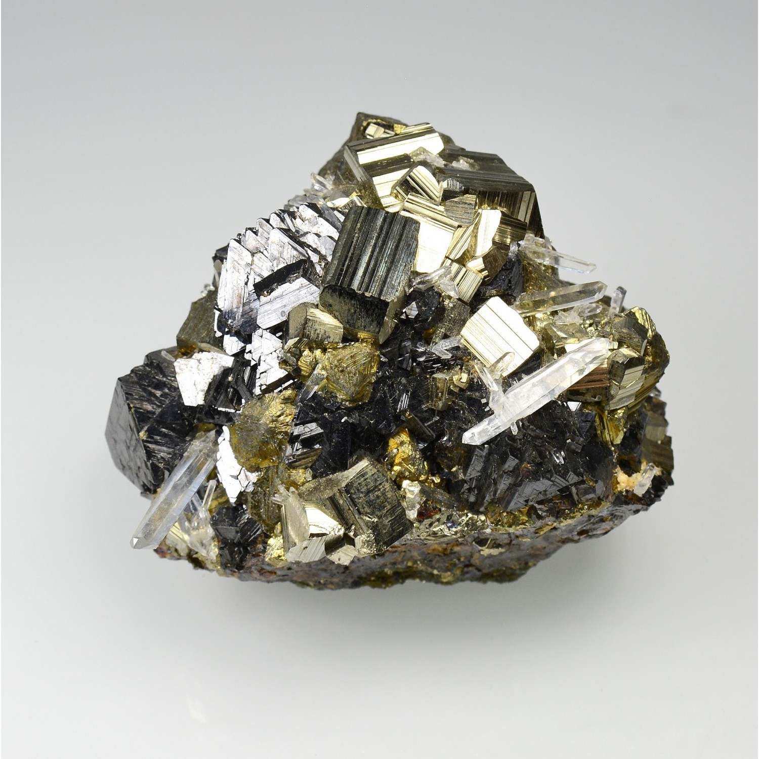 Pyrite, sphalérite et quartz - Mine Huaron, Pérou