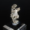 Argent natif sur calcite - Mine Bouismas, Bou-Azzer, Maroc