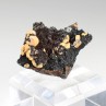 Vanadinite - phosphohedyphane jaune sur goethite - Taouz, Maroc